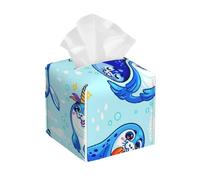 Portafazzoletti quadrato in pelle con stampa di foca per bambini, ideale come portaoggetti decorativo di alta qualità per mobiletto del bagno, comodino e piano di lavoro