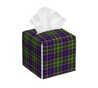 Portafazzoletti quadrato in pelle di alta qualità Clan Dalrymple Tartan, portafazzoletti a cubo, per tavolo