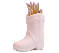 Portafiammiferi Stivali da Cowboy, Barattolo per Fiammiferi Carino con Attaccante per Candela Portafiammiferi Stivali in Ceramica per la Decorazione Interna del Bagno Della Cucina (Rosa)