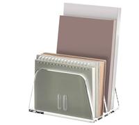 Portafile in acrilico - Acrilico standard 15x9x9cm Monte trasparente | Supporto per fattura per lettere, supporto per cartelle trasparenti | Usi di studio di classe, organizzazione ufficio