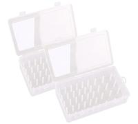 Portafilo, 2 pezzi Organizzatore di filo da ricamo 42 Bobine Scatola portaoggetti trasparente per cucito 9, 3x5, 4x2, 6 pollici Supporto portatile vuoto ribaltabile in PP per bobine di