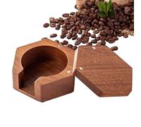 Portafiltri caffè - Supporto carta espressa | Organizzatore con coperchio magnetico | Legno rotondo 51-63 mm usa e getta - Mantiene asciutti, decorazione cucina, 12 x 12 x 4,5 cm