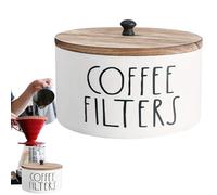 Portafiltri per caffè per bancone,Organizzatore in legno in stile country con coperchio - Organizzatore di filtri,per il metodo di versamento, di servizio, per il campeggio e il