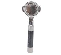 Portafiltro Caffè Bottomless in Acciaio Inox 58mm, Doppie Orecchie, Colore Ambra Marrone - Design Ergonomico, Materiale Resistente, Per Preparazione Caffè Professionale (ossidiana nera)