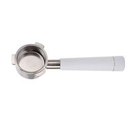 Portafiltro per caff in acciaio inossidabile senza fondo 54 mm 3 orecchie p (Bianca)