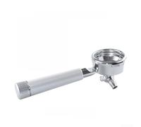Portafiltro per caffè espresso a doppio beccuccio, 58 mm, per Breville, manico in acciaio inox con cestello filtrante, impugnatura ergonomica in alluminio (argento)