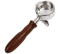 Portafiltro per caffè espresso da 58 mm per E61, doppi beccucci, manico in palissandro, 23,4 cm, per barista, caffetteria, casa