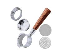 Portafiltro professionale da 51 mm con 3 orecchie, per DeLonghi EC680/EC685/EC885, include imbuto dosatore per caffè espresso con schermo a disco e doppio filtro e manico in noce