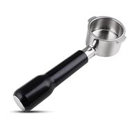 Portafiltro senza fondo, 51 mm, 2 orecchie per Delonghi ECP31.21 ECP33.21 ECP35.31 ECOV311, con cestello di ricambio in acciaio inox