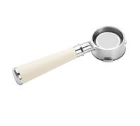 Portafiltro senza fondo a 3 orecchie da 58 mm, con cestello filtro e manico ergonomico, compatibile con macchine da caffè Barsetto 2S, V1, M5300S, EM7200 e KF5700 (bianco)