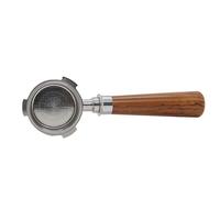 Portafiltro senza fondo da 5,1 cm con 3 orecchie per macchine da caffè, manico in acciaio inox e legno di sandalo rosso, essenziale per la produzione di birra in casa