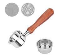 Portafiltro Senza Fondo da 51mm con Schermo a Disco compatibile per DeLonghi EC680/EC685, portafiltro da 51 mm con cestello filtro in acciaio inox manico in legno