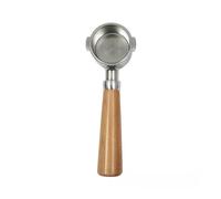 Portafiltro Senza Fondo In Acciaio Inossidabile Da 51 Mm, Manico In Legno, Compatibile Con DeLonghi 311GR-310GR/EC0310 Espresso(51mm beech wood)