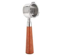 Portafiltro sin fondo para máquina de espresso, soporte de filtro de café de acero inoxidable con mango ergonómico de madera, herramienta de para preparar café en casa o en (Palissandro da 51 mm)