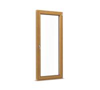 Portafinestra in legno-alluminio IDEALU Trendline IV 68, pino, chiaro 325, Bianco RAL 9016, 76 x 176 cm o su misura, 1 anta, configura individualmente