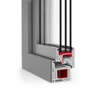 Portafinestra in PVC-alluminio, aluplast IDEAL Aluskin® neo AD, bianco, 1 anta, 510 x 1760 mm, configura individualmente