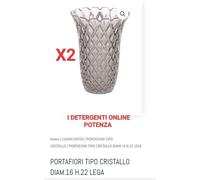 PORTAFIORI VASO PLASTICA EFFETTO CRISTALLO TRASPARENTE H.22xD.16 Pezzi 2