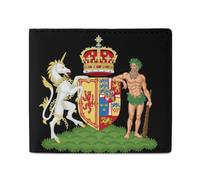 Portafogli a due ante con stemma della regina scozzese, divertente tasca frontale, clip per banconote e carte di credito, per uomini e donne, 11,4 x 10,2 cm