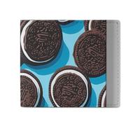 Portafogli a due volte con biscotti al cioccolato, con tasca frontale, con scomparti per carte di credito, per uomini e donne, 11,4 x 10,2 cm