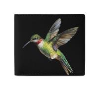 Portafogli a due volti a forma di colibrì, simpatico, con tasca frontale e scomparti per carte di credito, per uomini e donne, 11,4 x 10,2 cm