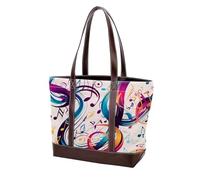 Portafogli a tracolla da donna con foglie verdi anguria, grandi, in morbida pelle lavata e borse resistenti, Multicolore 08, 33.8x12x31cm/13.3x4.7x12.2 in