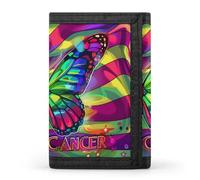 Portafogli a tre ante con bandiera americana All Cancer Awareness con porta carte di credito 8 slot portachiavi finestra per foto per uomini donne, Stile 6, Taglia unica, Per tutte le stagioni