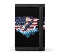 Portafogli a tre ante con bandiera dell'aquila americana, con porta carte di credito, 8 scomparti, portachiavi, finestra per foto, per uomini e donne, Stile 5, Taglia unica, Per tutte le stagioni