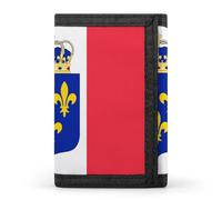 Portafogli a tre ante con bandiera francese del conte Henri di Chambord, con porta carte di credito, 8 scomparti, portachiavi, finestra per foto, per uomini e donne, Stile 14 , Taglia unica, Per tutte