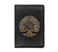 Portafogli autentici in pelle retrò medievale unica, borsetta di monete di lusso per il compleanno di Natale maschile, a molti stili Nordic Viking Symbol Amulet Wallet (Colore: B-Wallet Clip 1)