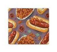 Portafogli bifold con fagioli al forno e hot dog, con tasca frontale, con scomparti per carte di credito, per uomini e donne, 11,4 x 10,2 cm