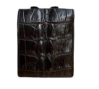 Portafogli bifold in vero alligatore per uomo, portafogli da uomo in vera pelle di coccodrillo, Pelle di coda di alligatore nero, 9 x 12cm, Minimalista