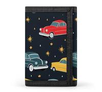 Portafogli colorati a tre ante con auto retrò carino, porta carte di credito, pochette per uomo e donna, Stile:, Taglia unica