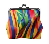 Portafogli con chiusura a bacio impermeabile e versatile, con stampa a righe arcobaleno, per chiavi e carte