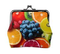 Portafogli con chiusura a bacio squisito con stampa arcobaleno frutta portafoglio compatto versatile portamonete da donna piccolo sacchetto con cerniera