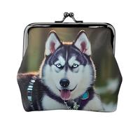 Portafogli con ciondolo a forma di cane Husky e portamonete versatile, impermeabile, con chiusura a bacio, per chiavi e carte