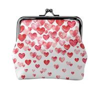 Portafogli con ciondolo a forma di cuori rossi cadenti e portamonete versatile, impermeabile, con chiusura a bacio, per chiavi e carte