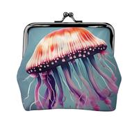Portafogli con ciondolo a forma di medusa e portamonete versatile, impermeabile, con chiusura a bacio, per chiavi e carte