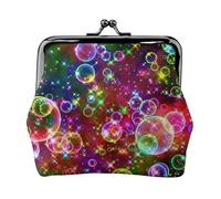 Portafogli con ciondolo colorato con stelle arcobaleno e portamonete versatile, impermeabile, con chiusura a bacio, per chiavi e carte