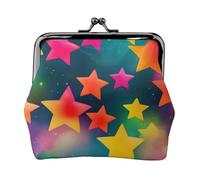 Portafogli con ciondolo colorato con stelle arcobaleno e portamonete versatile, impermeabile, con chiusura a bacio, per chiavi e carte