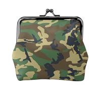 Portafogli con ciondolo verde militare mimetico e portamonete versatile, impermeabile, con chiusura a bacio, per chiavi e carte