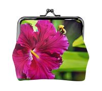 Portafogli con fiori di ibisco da donna, portamonete da donna, piccolo portafoglio da donna, adatto per le donne, elegante e personalizzato, nero, taglia unica, Art Deco, Nero , Taglia unica, Art Deco