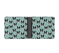 Portafogli con motivo Boston Terrier, con motivo a cane, divertente, per banconote, monete, carte, per uomini e donne, Stile:, Taglia unica, Per tutte le stagioni