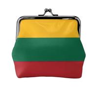Portafogli con stampa bandiera della Lituania e portamonete versatile, squisito impermeabile con chiusura a bacio, per chiavi e carte