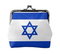 Portafogli con stampa bandiera israeliana e portamonete versatile, impermeabile, con chiusura a bacio, per chiavi e carte