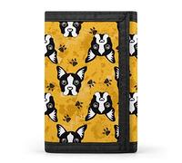 Portafogli con stampa di bulldog e zampe, con tasca frontale e finestra identificativa, regalo per uomini e donne, Stile:, Taglia unica, MHXYZHW