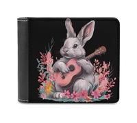 Portafogli con stampa di coniglietto che suona la chitarra, con tasche multiple per carte di credito, per uomini e donne, Stile:, Taglia unica, MHXYZHW
