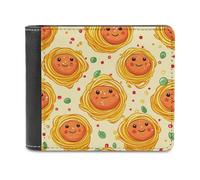 Portafogli con stampa di polpette e spaghetti alimentari italiani, portafoglio bifold con scomparti multipli per carte di credito, per uomini e donne