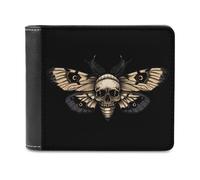 Portafogli con stampa di teschio della morte, morbido, sottile, con tasca frontale e porta carte di credito, unisex, 11,4 x 8,9 cm, Stile:, Taglia unica