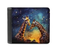 Portafogli con stampa di una bella coppia di giraffe, galassia scura, portafoglio bifold con scomparti multipli per carte di credito, per uomini e donne, Stile:, Taglia unica, MHXYZHW