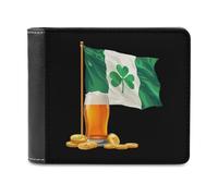 Portafogli con stampa Happy St Patricks Day Beer Coins Soft Slim Front Pocket Bifold con porta carte di credito per uomini e donne 11,4 x 8,9 cm, Stile:, Taglia unica